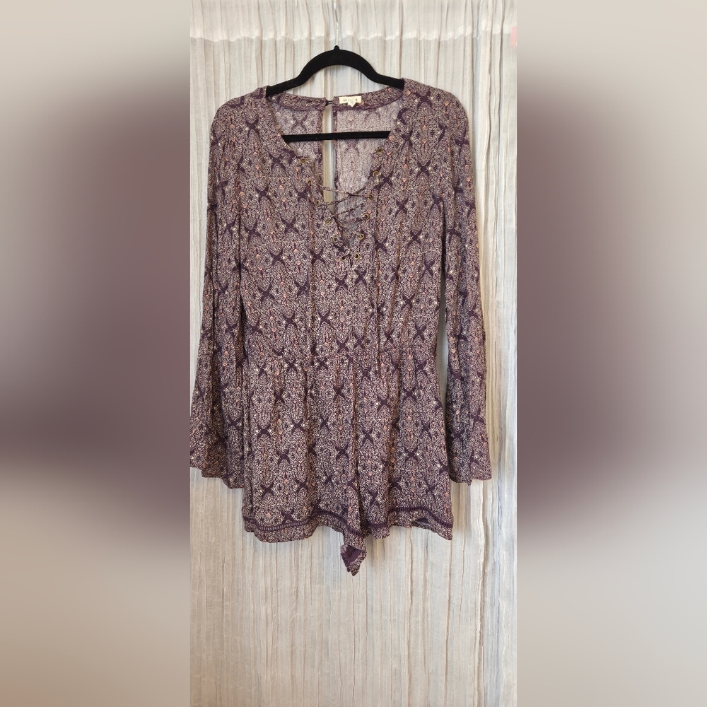 Paisley Lace-Up Romper